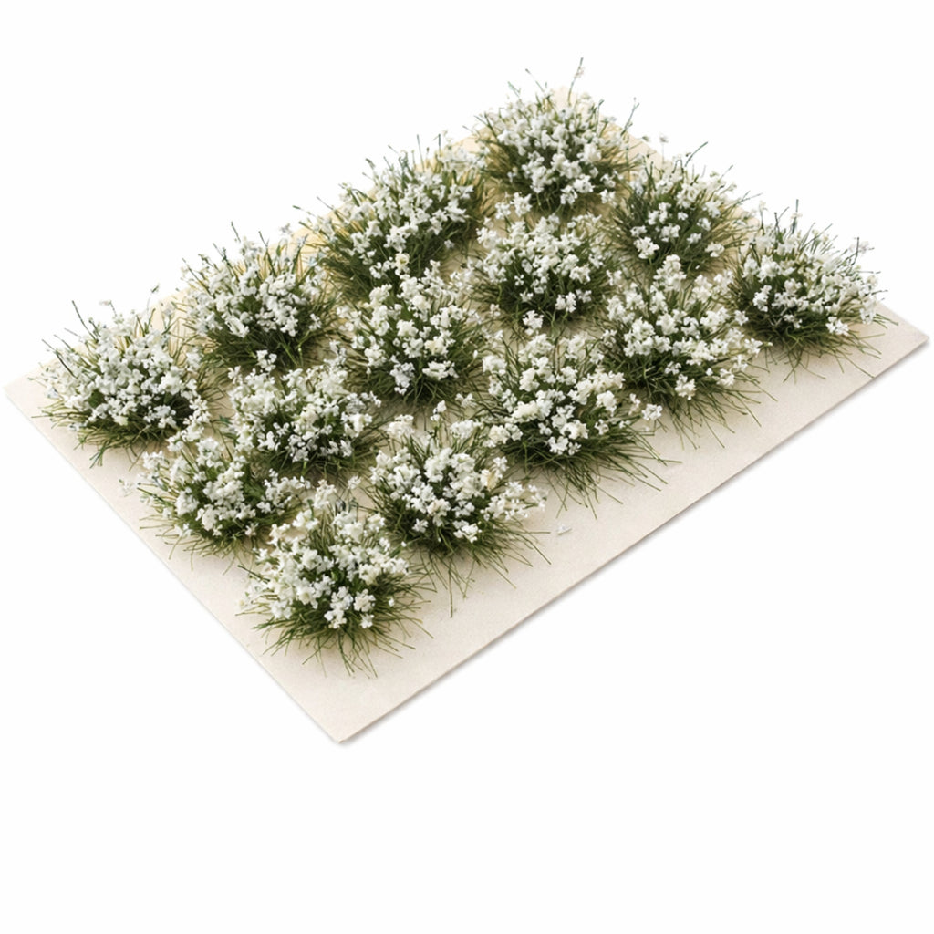 Kwiaty modelarskie 0,8–1 cm – 15 kępek do dioram i podstawek