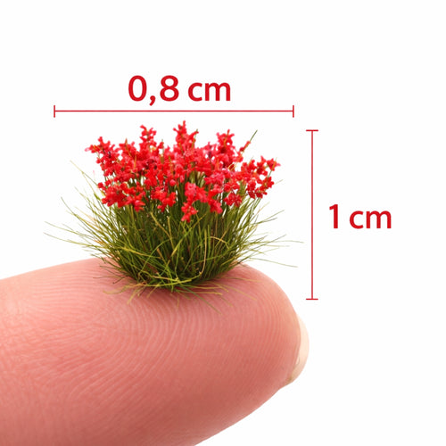 Kwiaty modelarskie 0,8–1 cm – 15 kępek do dioram i podstawek