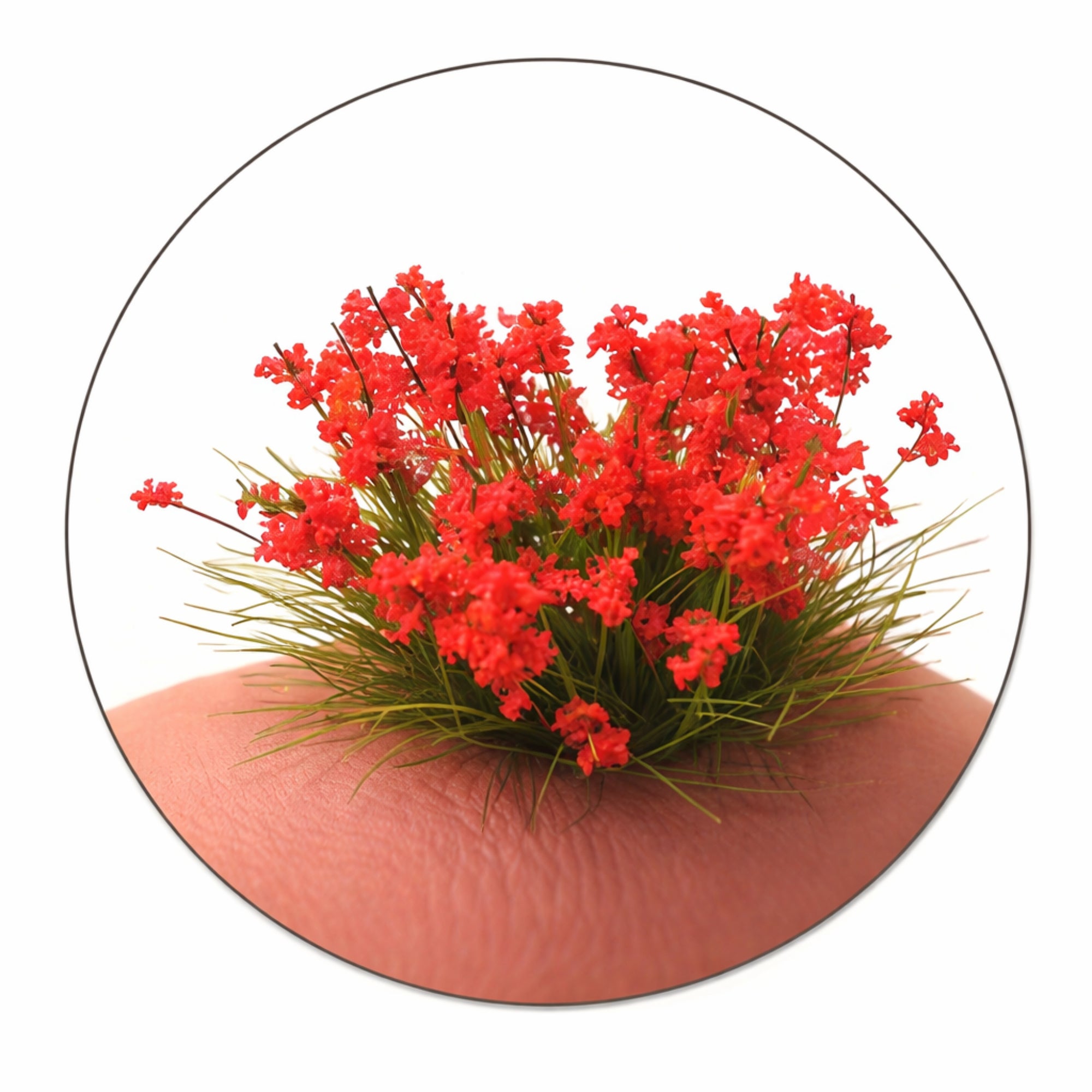 Kwiaty modelarskie 0,8–1 cm – 15 kępek do dioram i podstawek